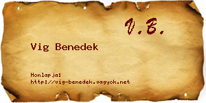 Vig Benedek névjegykártya